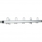 Garderobenleiste, Alu flach, 45 mm, 100 cm, 5 Haken, incl. 2 Sicherheits-Ecken 